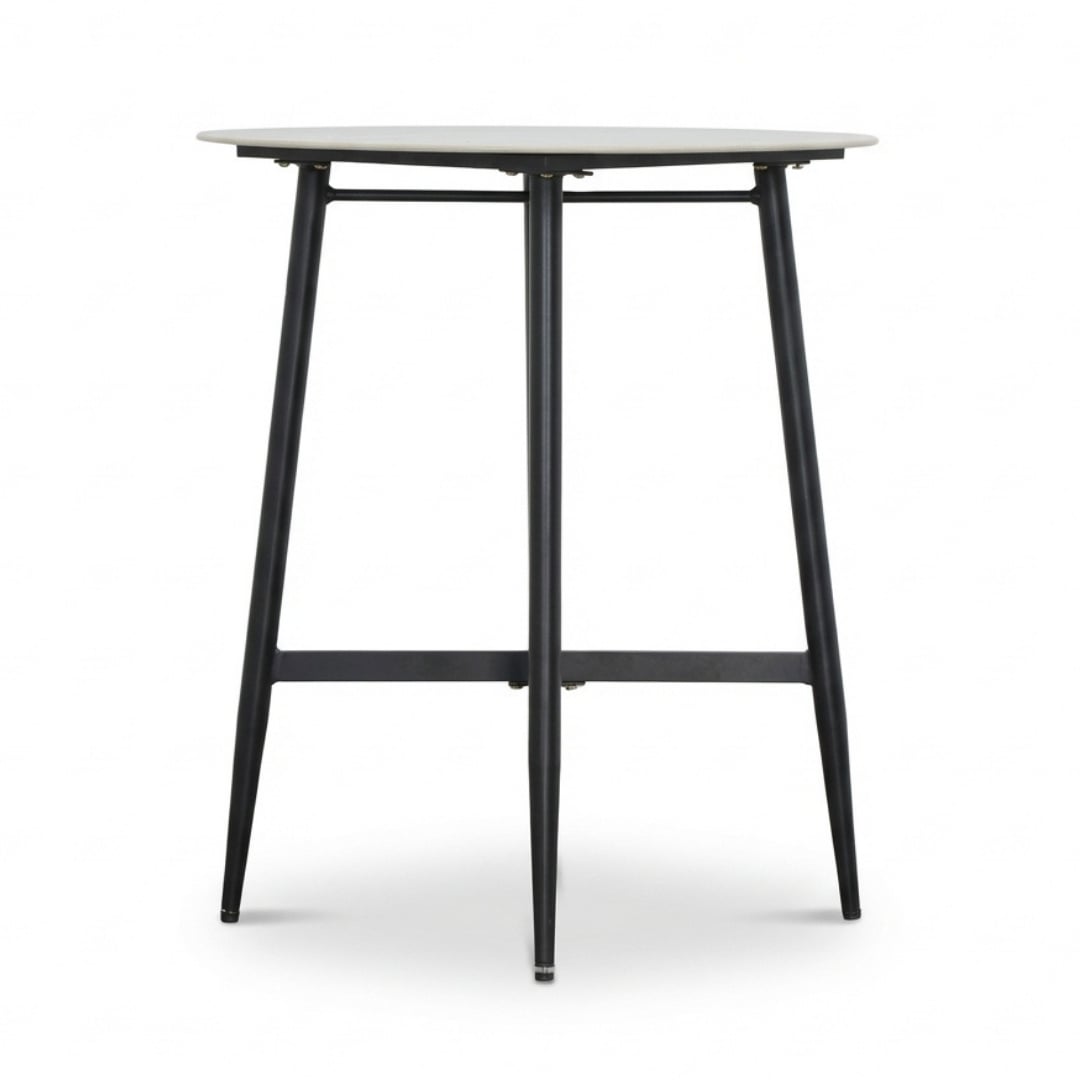 Santos dining bartafel 4 personen | sintered stone + aluminium | Marble Grey | 90cm rond
