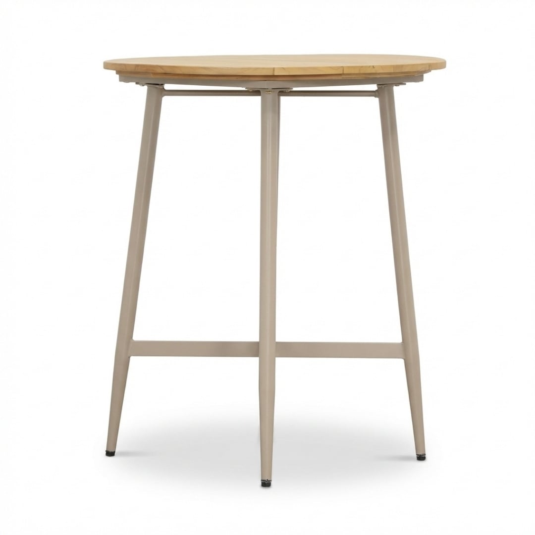 Valencia dining bartafel 4 personen | teakhout + aluminium | beige | 90cm rond
