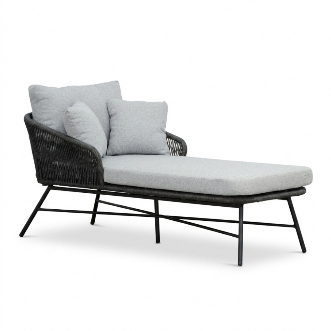 Tulum ligbed | touw + aluminium | Stone Grey