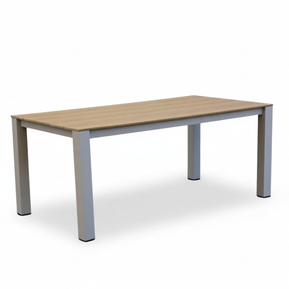 Manhattan dining tuintafel 4 personen | polywood + aluminium | Natural Wood/beige | 180cm