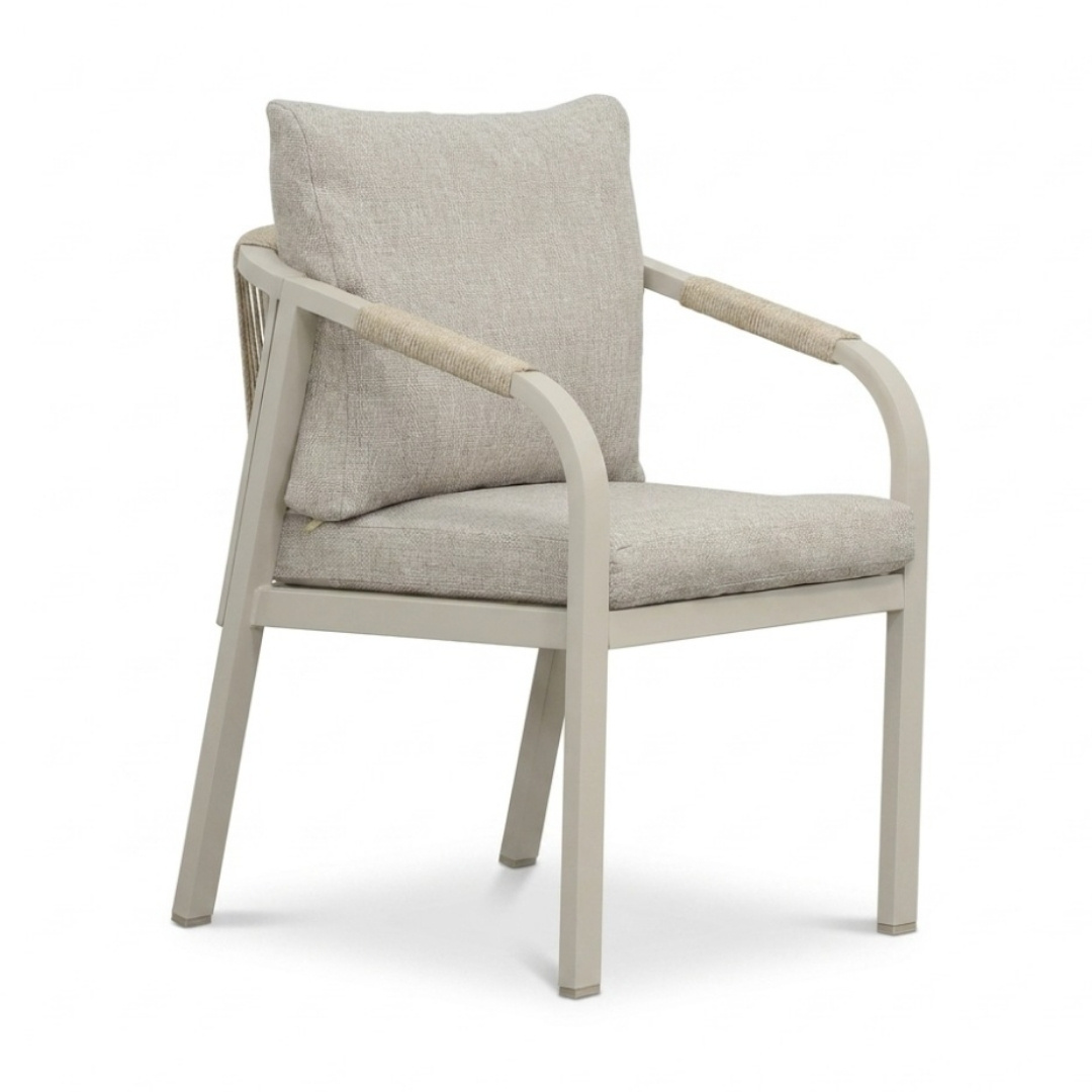 Calgary tuinstoel beige | touw + aluminium | beige