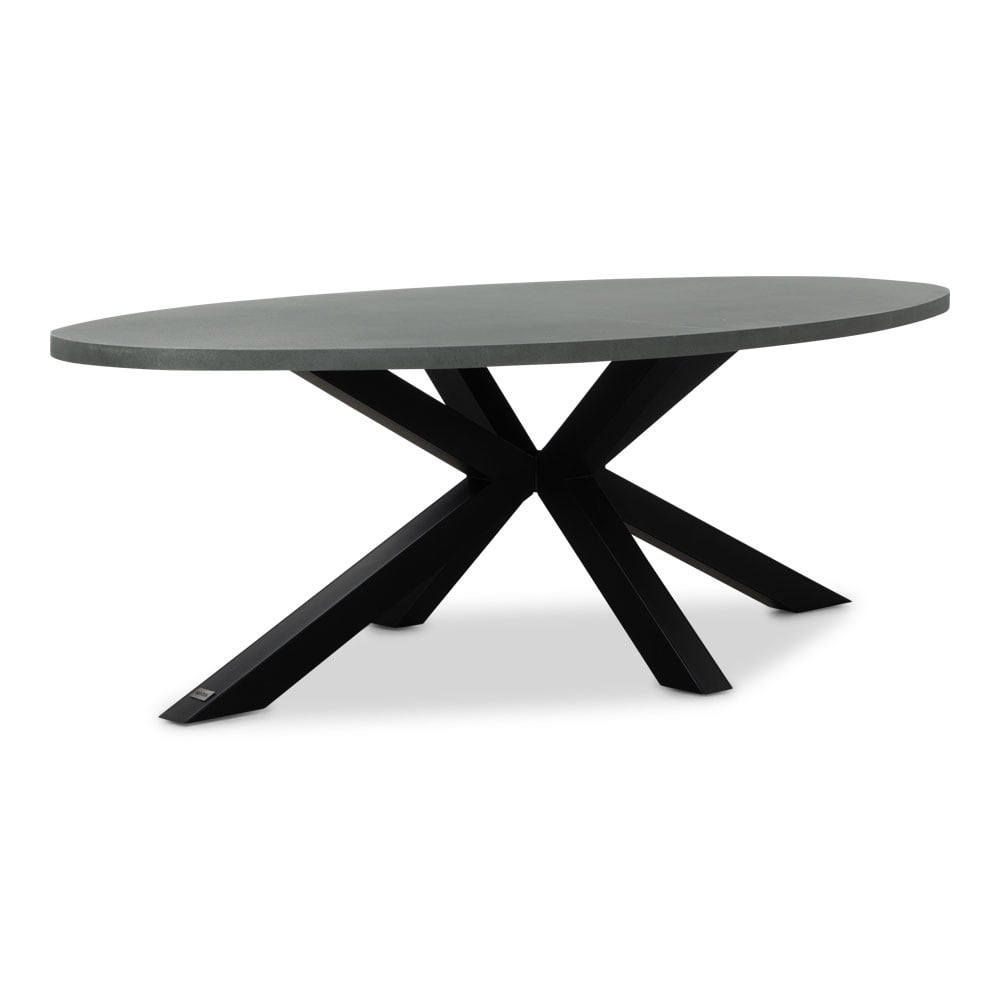 Stockholm dining tuintafel 6 personen | polystone + staal | betonlook | 240cm