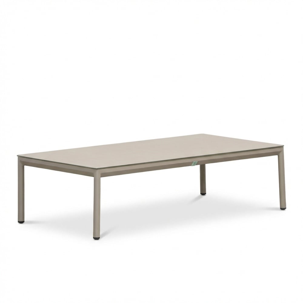 Mykonos koffietafel | aluminium + keramiek | beige | 120x60cm