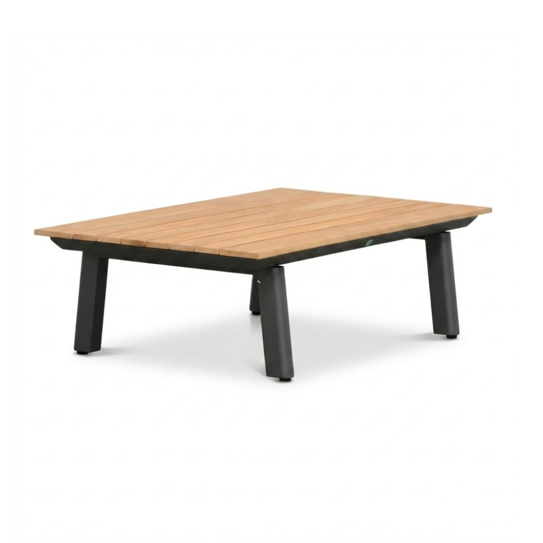 Montana koffietafel | aluminium + teak | antraciet | 100x60cm