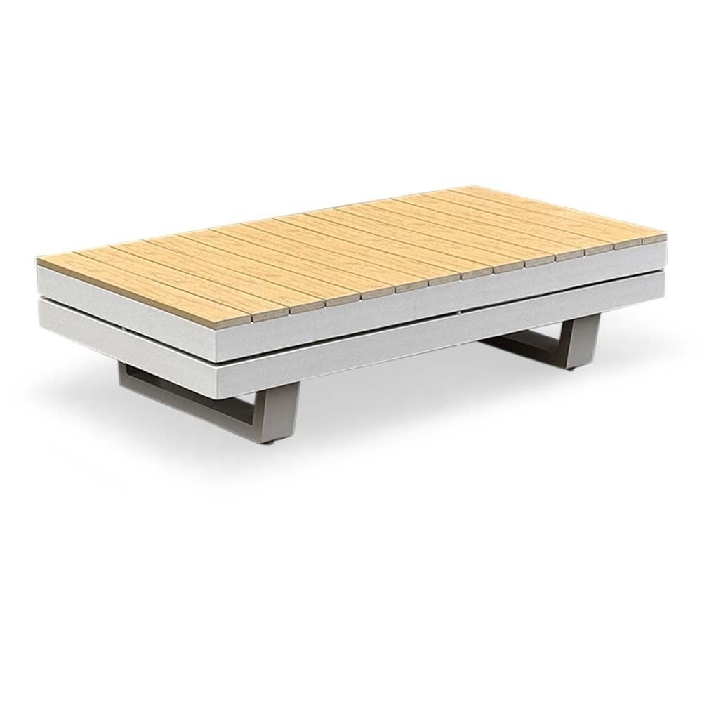 Vegas loungetafel | aluminum + polywood | beige | 117x60cm