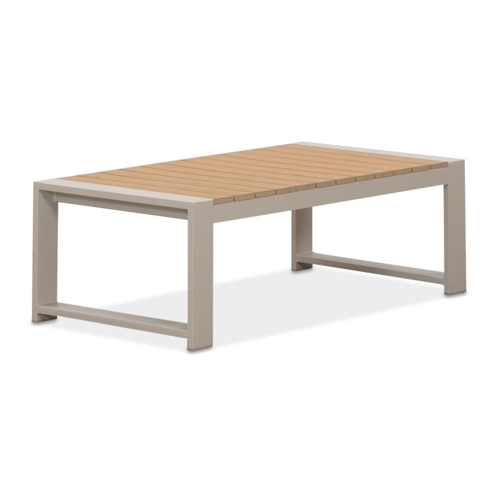 Seattle loungetafel | aluminium + polywood | Natural Wood/beige | 117x60cm