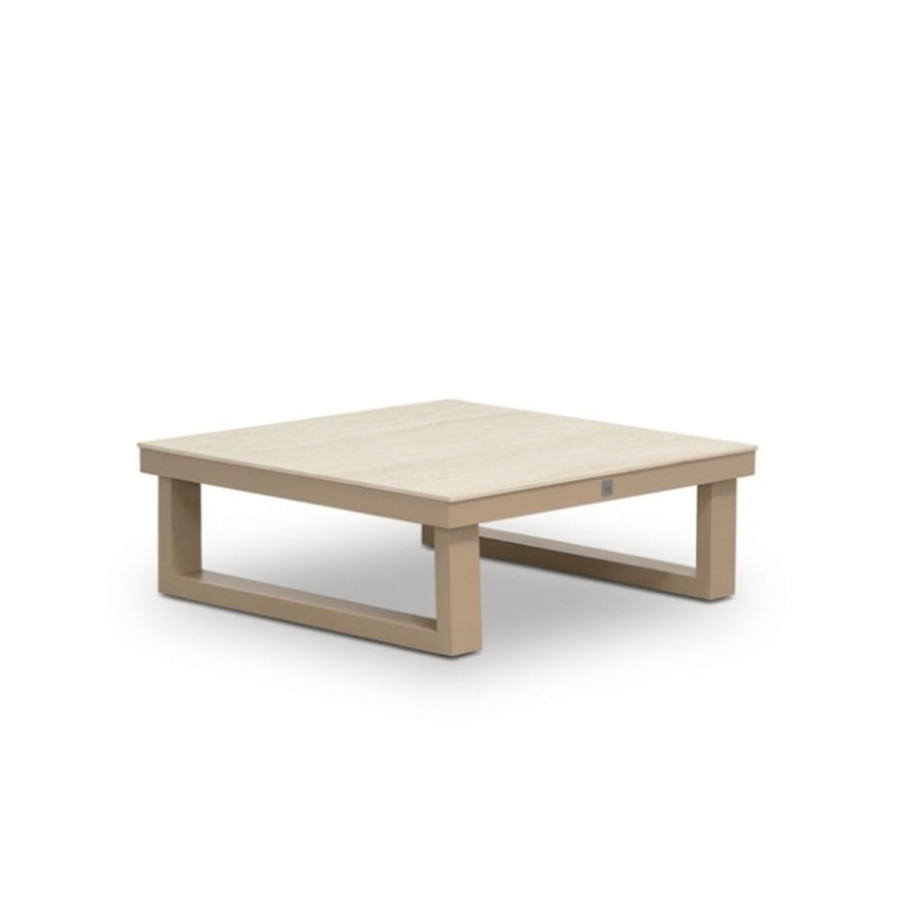Canyon loungetafel | aluminium + sintered stone | Marble Latte