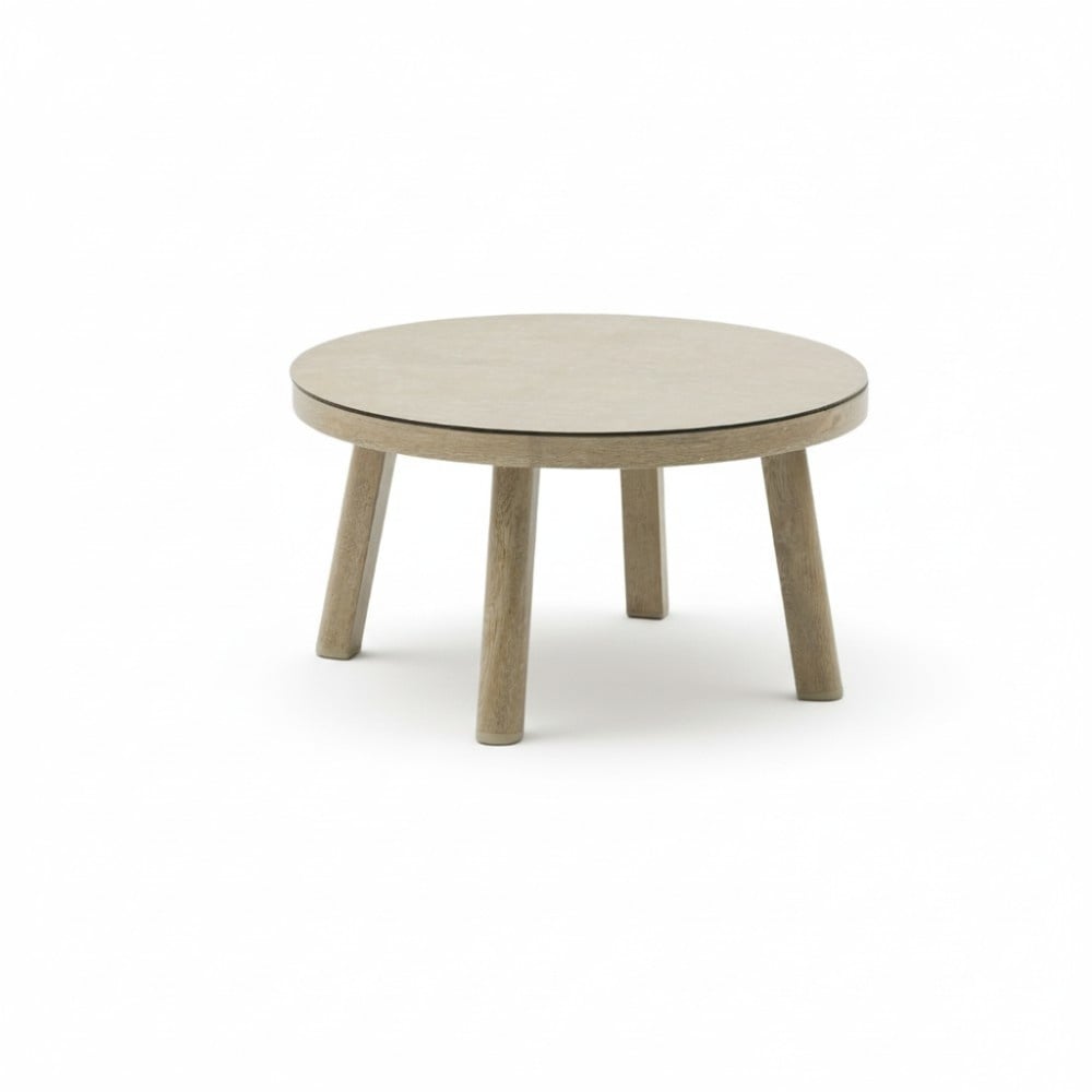 Beau koffietafel | aluminium + keramiek | Natural | 70cm rond