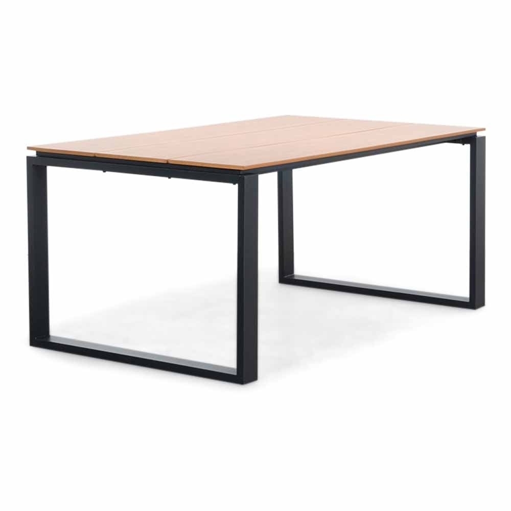 Helsinki dining tuintafel 4 personen | polywood + aluminium | Natural Wood | 160cm
