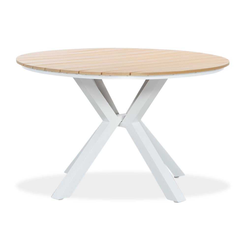 Calgary dining tuintafel 4 personen | polywood + aluminium | Natural Wood | Ø120cm rond