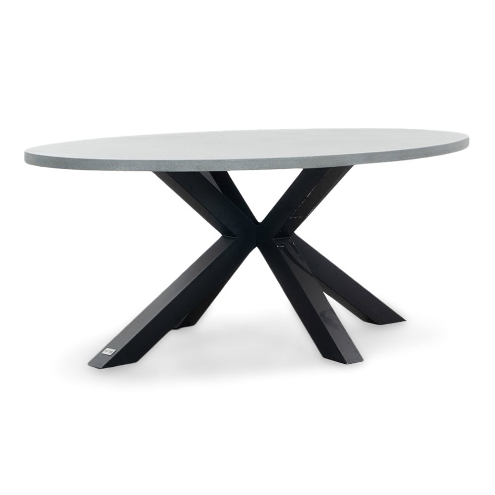 Stockholm dining tuintafel 4 personen | polystone + staal | betonlook | 200cm