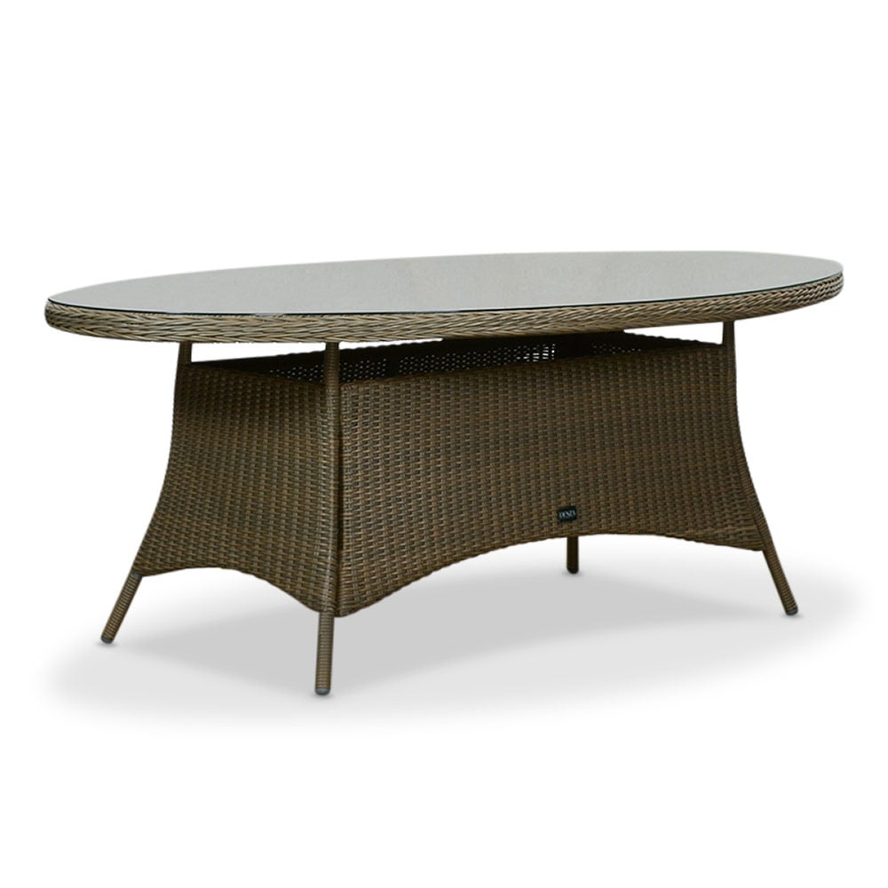 Madrid dining tuintafel 6 personen | wicker | Ash Grey | 200cm ovaal