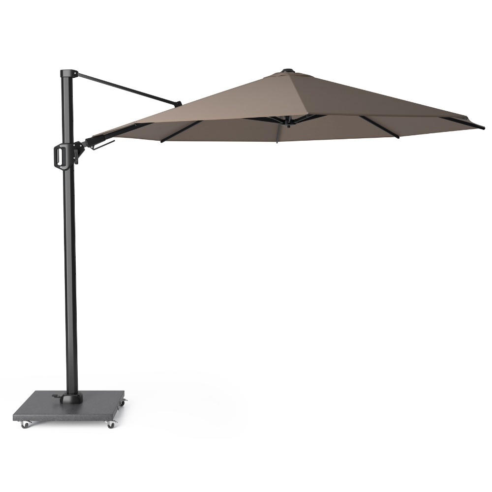 Challenger T² zweefparasol - premium doek | Ø350cm rond | Havana
