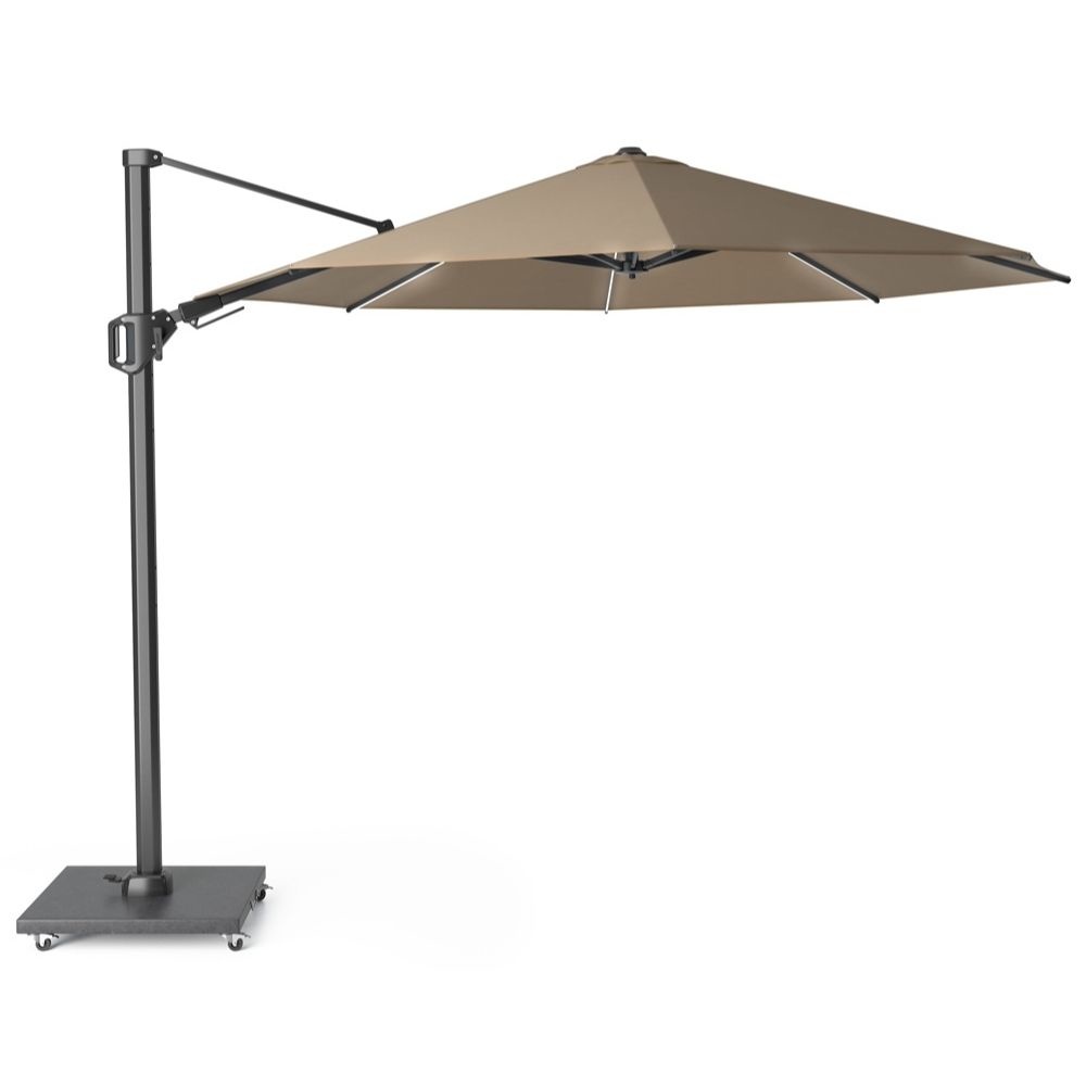 Challenger T² zweefparasol | Ø350cm rond  | taupe