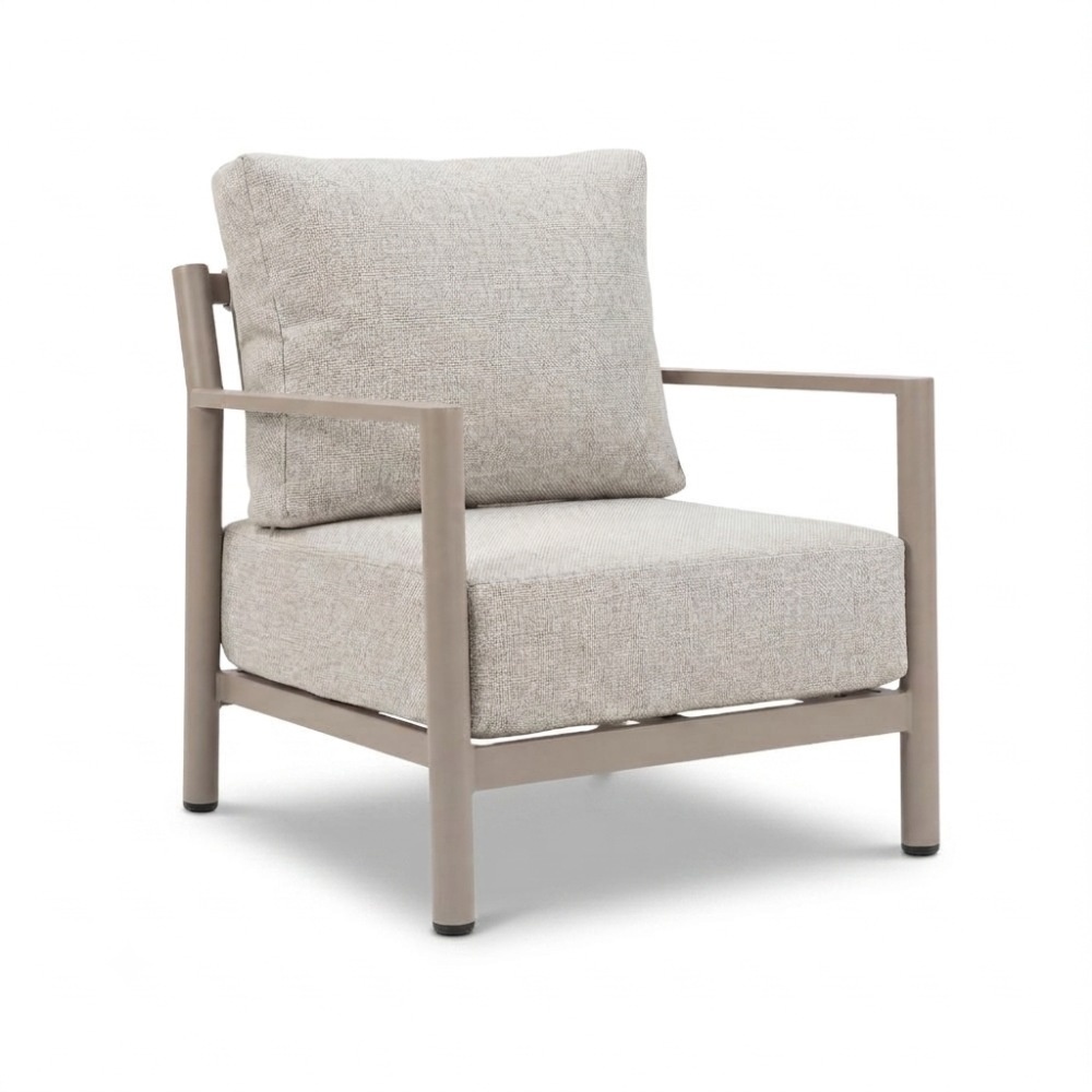Merida loungestoel | aluminium + touw | beige