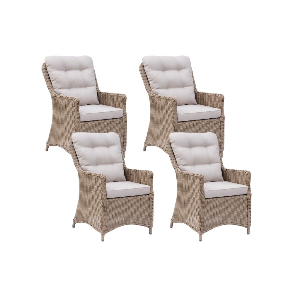 Madrid dining tuinstoel set van 4 | wicker | Royal Sand