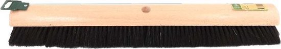 Zaalveger satijn hout - met zwart haar - 50cm