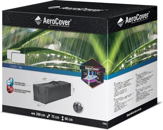 AeroCover kussentas 200x75xh60 - antraciet