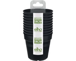 Elho Green Basics Kweekpot 8 - Kweekpot voor Binnen en Buiten - Ø 7.5 x H 7.0 cm - Living black