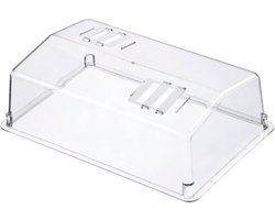 Transparante kweekbakdeksel met twee regelbare ventilatieopeningen - 37,5 x 24 x 12 cm - kweekbak deksels