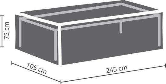 Winza tuintafelhoes premium - 245x105x75cm - Antraciet