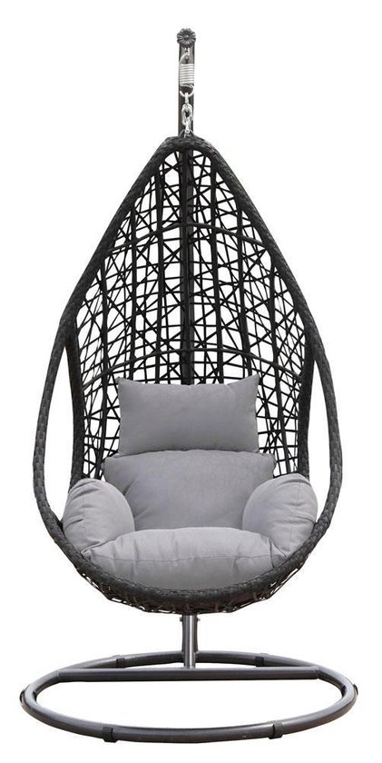 Bluesky - Mona Relax Hangstoel Wicker - Zwart