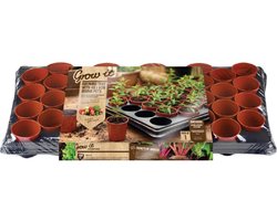 Gardman Grow-it Kweektray incl. 40 potjes - moestuin - kweekpotjes 6 cm rond