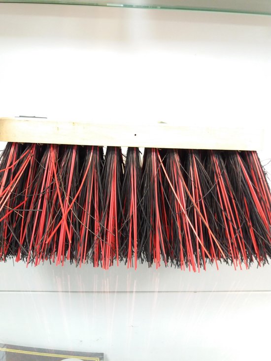 Vero straatbezem middelharde natuurvezels bassine/PVC kunstvezels 27,5 cm zonder steel