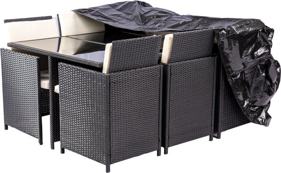 MaxxGarden Tuinset beschermhoes - 308x138x89cm - Weerbestendig - Zwart