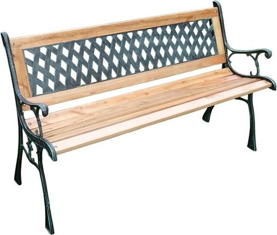 Houten tuinbank lattice 126x53x74 cm