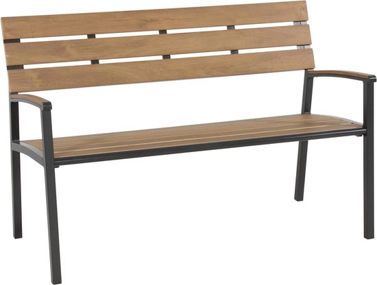 Tuinbank Arezzo - Polywood - Aluminium - Bruin en Antraciet - 120cm