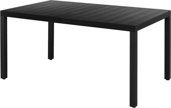 vidaXL Tuintafel 150x90x74 cm aluminium en HKC zwart