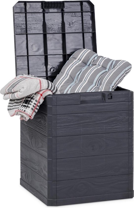 MaxxGarden Kussenbox - Florida - opbergbox voor kussens 90L - Zwart 43x44x50cm