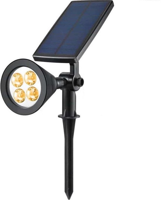 Solar Spot Light- Grond Spot Energiezuinig - Tuinverlichting op Zonne-energie met nachtsensor - Sfeerverlichting voor op Gebouwen - Wit