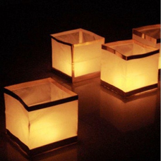 4x stuks Water lampionnen 15 cm - bruiloft - huwelijk - feest versieringen