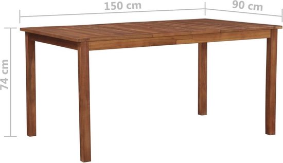 vidaXL Tuintafel - 150x90x74cm - Massief acaciahout - VDXL_44105