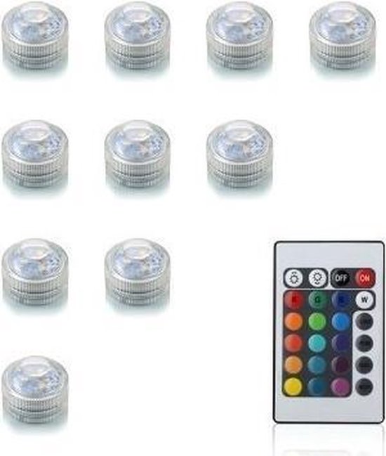 10 LED lampjes met afstandsbediening - Multicolor