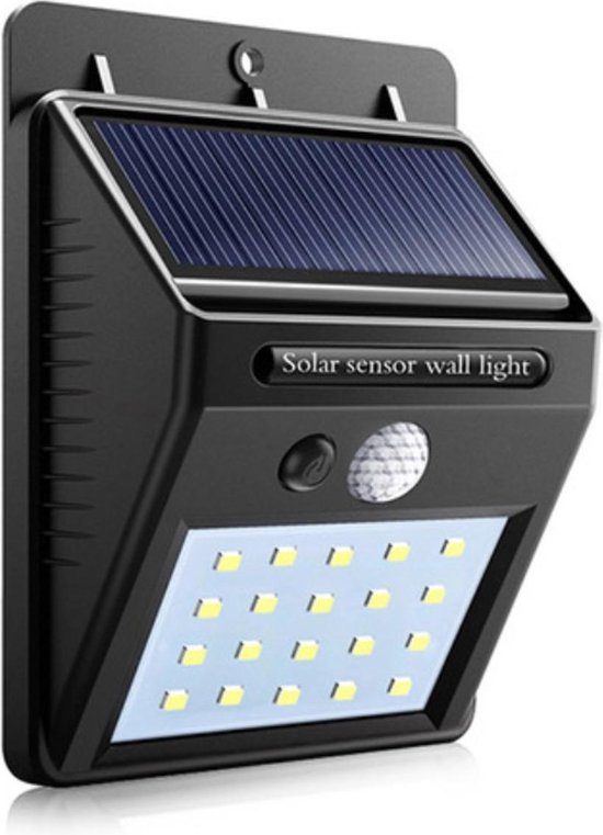 Solar led lamp met bewegingssensor – zonne-energie – tuinverlichting - Met 20 led lampen