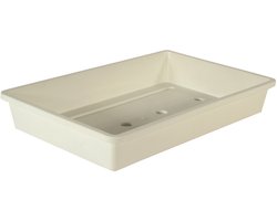 Rechthoekige kweekbak voor zaailingen wit kunststof - 37.5 x 24 x 6 cm - moestuin kweekbakken / zaaibak