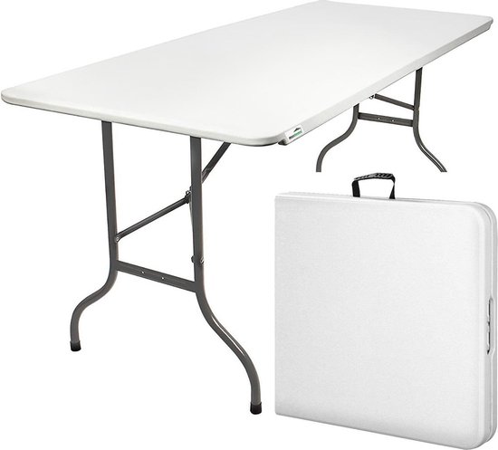 MaxxGarden Opvouwbare tuintafel - vouwtafel - 183x76x74 cm - Wit