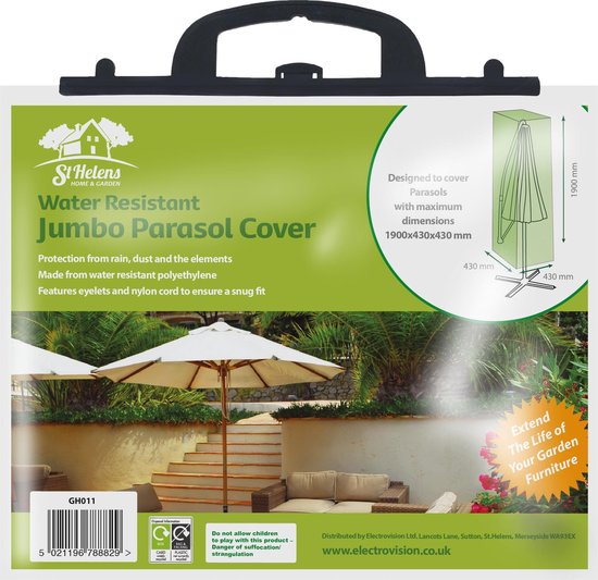 Aidapt jumbo parasol beschermhoes waterdicht - groen