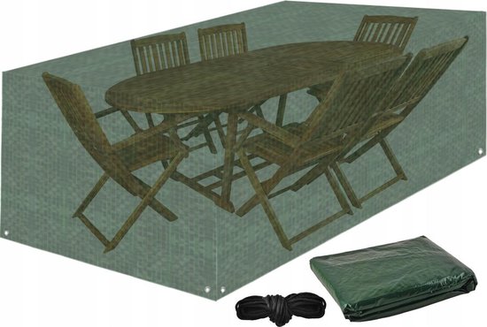 Tuinmeubel Beschermhoes - Tuintafel & Tuinstoel Afdekhoes Cover - Tuinset Afdekzeil Rechthoekig - Waterdicht - 240x180x100