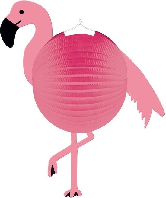 Flamingo bol lampion 25 cm - Sint Maarten lampion flamingo - Kinderfeestje/kinderpartijtje lampionnen flamingo thema