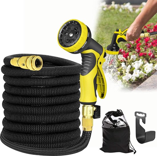 EKEO Premium Flexibele tuinslang - 22,5 meter tuinslang - tuin bewatering  - Magic Hose - Tuinslang uitrekbaar - Inc. GRATIS sproeier met 10 standen.