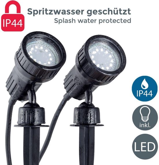 B.K.Licht - Buitenlamp - tuinverlichting - buiten spot - grondpen - prinkspot - set van 2