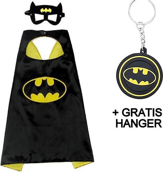 Batman cape + masker Vleermuisheld Bat man kostuum superheld cape verkleed pak + GRATIS tas/ sleutel hanger