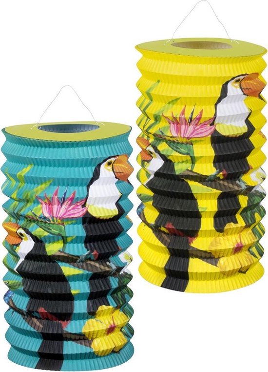 Boland - Decoratie - Lampionnen Toucan 16 Cm 2 Stuks