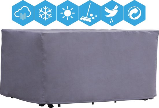 Weersbestendige Beschermhoes Tuinset | 245 x 150 x 95 cm | Premium | Waterproof | TÜV Rheinland Gecertificeerd | Hoes voor Tuin | Waterdicht | Solution Dyed (verkleuring onmogelijk) | Grijs / Antraciet