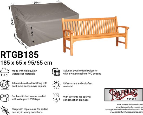 Beschermhoes tuinbank 185 x 65 H: 95/65cm RTGB185