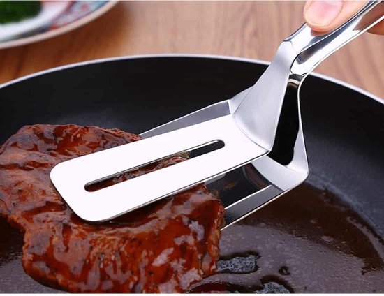 Let op type!! Roestvrijstalen Barbecue Steak Clip krultangen BBQ-Roasting spaden lek Steak schop spatel voedsel klem brood Clips